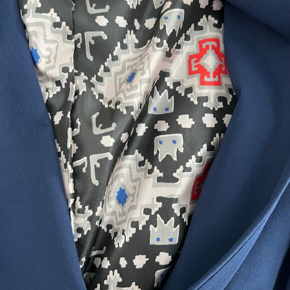 Cynthia Rowley Blue Blazer Crop 3/4 Sleeve Size X Large - Picture 7 of 9